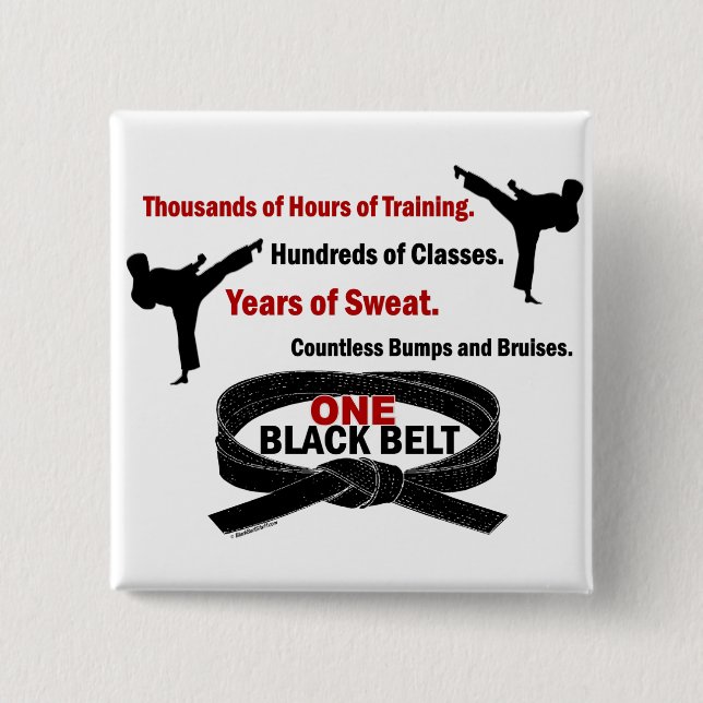 ONE Black Belt 1 KARATE T-SHIRTS & APPAREL Button (Front)