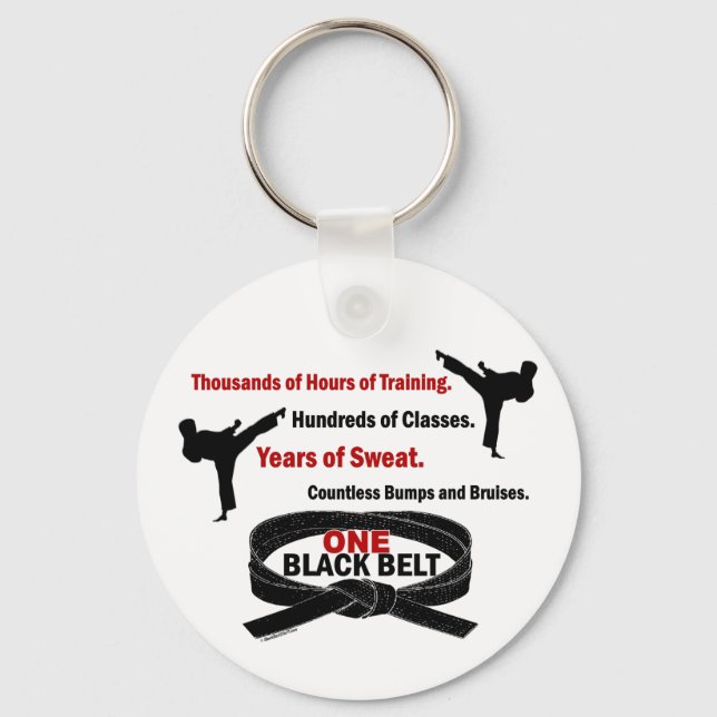 ONE Black Belt 1 KARATE T-SHIRTS & APPAREL Keychain (Front)
