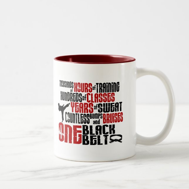 ONE Black Belt 2 KARATE T-SHIRTS & APPAREL Two-Tone Coffee Mug (Right)