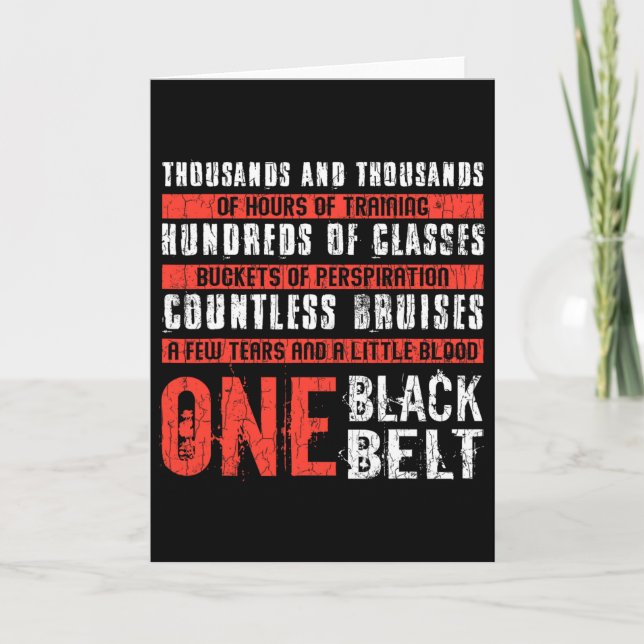One Black Belt Funny Martial Arts Karate Taekwondo Card (Front)