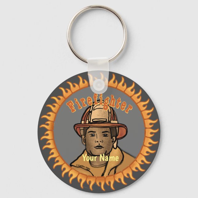 One Black Firefighter keychains (Front)