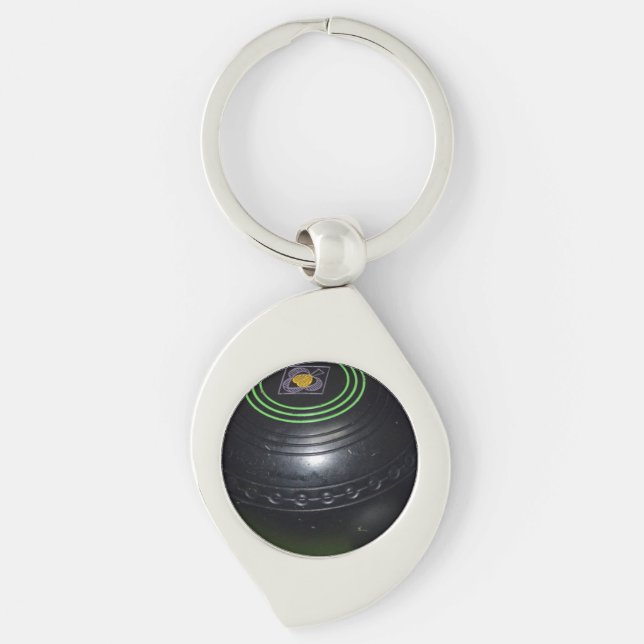 One Black Lawn Bowl, Keychain (Front)