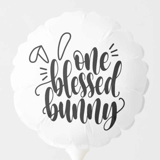 One Blessed Bunny Easter Calligraphy | Balloon (Back)