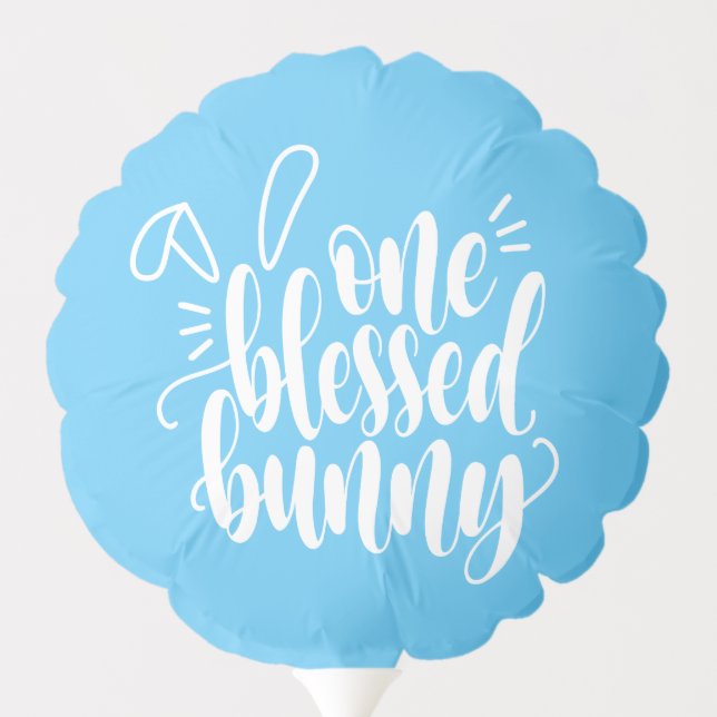 One Blessed Bunny Easter Calligraphy | Balloon (Back)