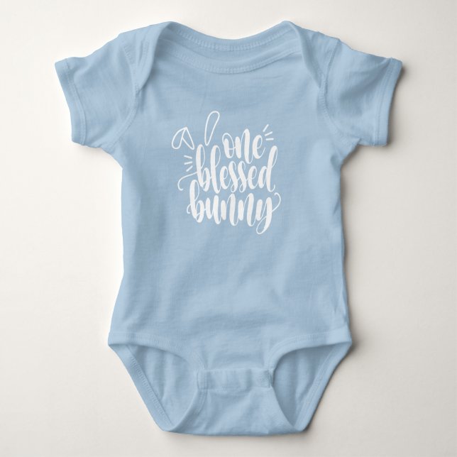 One Blessed Bunny Easter Calligraphy | Bodysuit (Front)