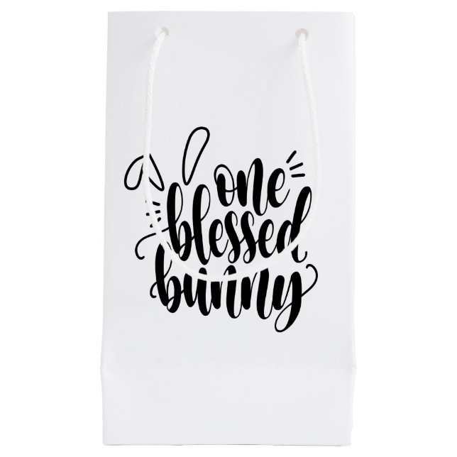 One Blessed Bunny Easter Calligraphy | Gift Bag (Front)