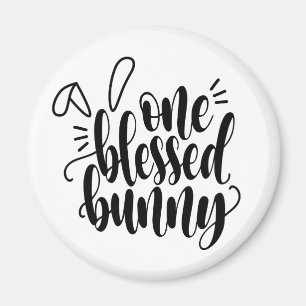 One Blessed Bunny Easter Calligraphy Magnet