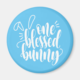One Blessed Bunny Easter Calligraphy Magnet
