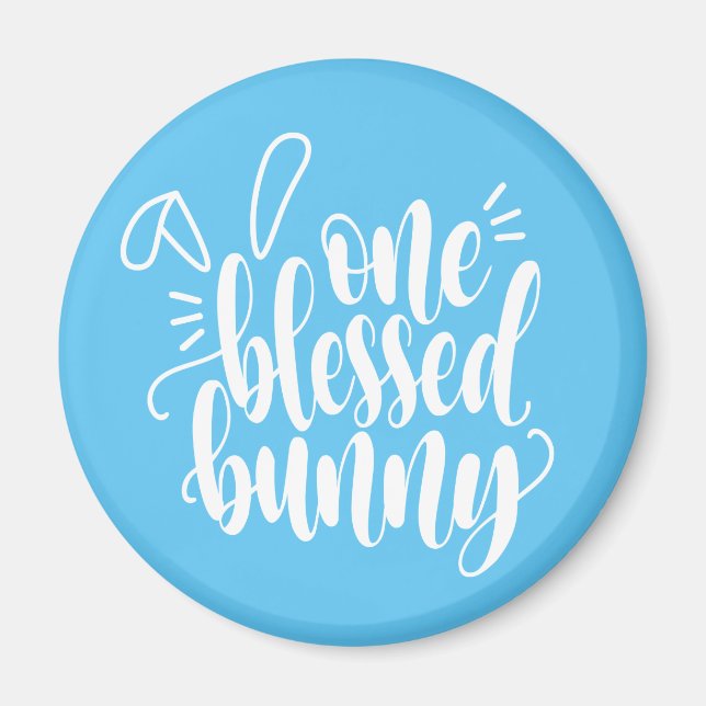 One Blessed Bunny Easter Calligraphy | Magnet (Front)