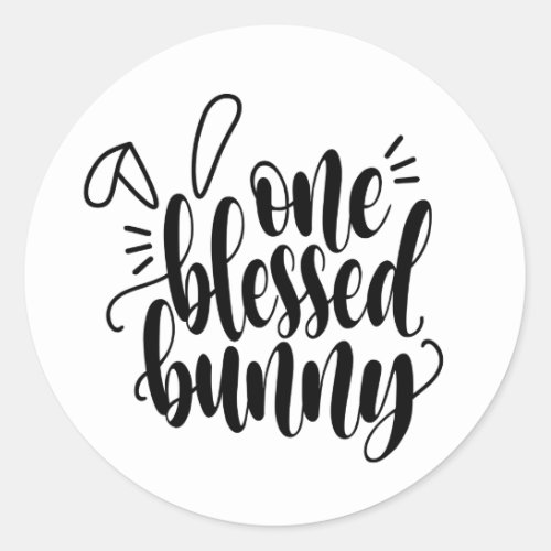One Blessed Bunny Easter Calligraphy Sticker Seal