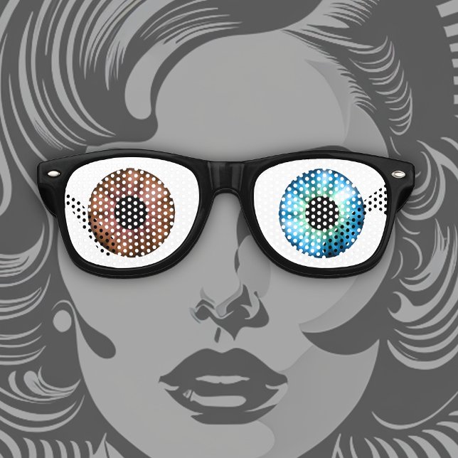 One Blue Eye and One Brown Eye! Retro Sunglasses (Creator Uploaded)