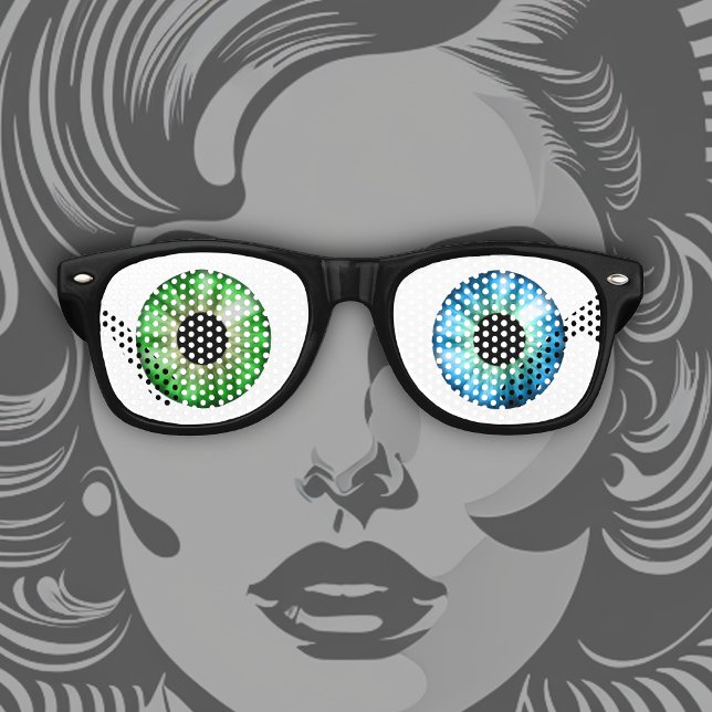 One Blue Eye and One Green Eye! Retro Sunglasses (Creator Uploaded)