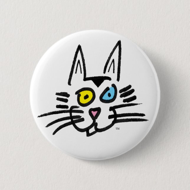 One Blue-Eyed Kitty Button (Front)