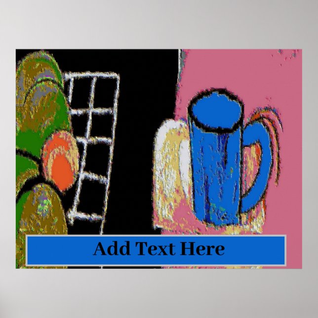 One Blue Mug Poster (Front)