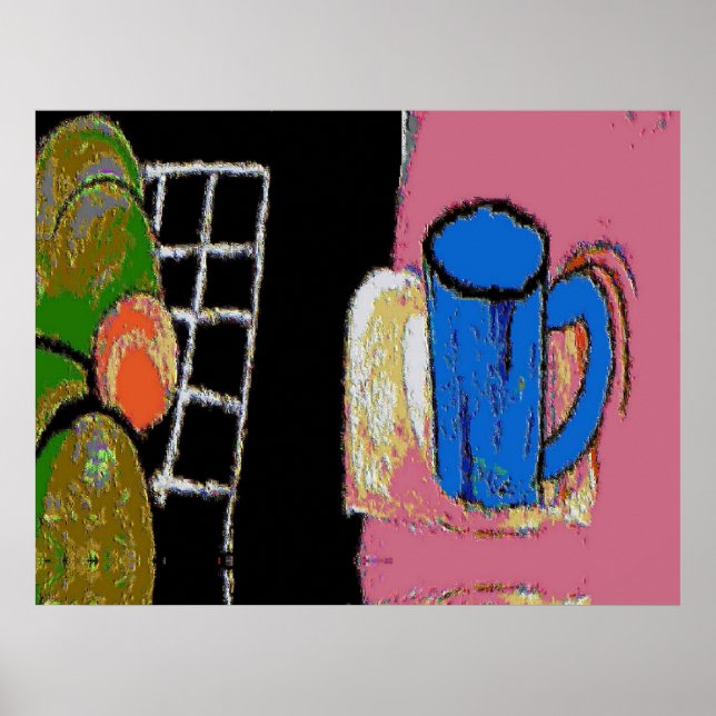 One Blue Mug Poster (Front)