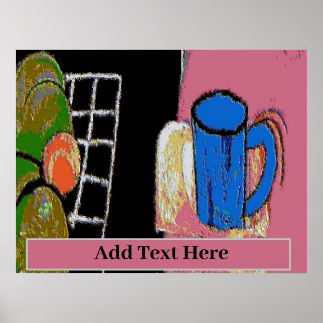 One Blue Mug Poster (Front)