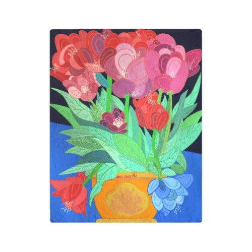 One Blue Tulip Metal Print