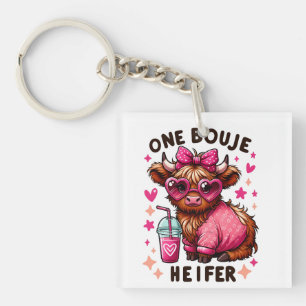 One Bouje Heifer - Cute Valentine's Day Heifer Cow Keychain