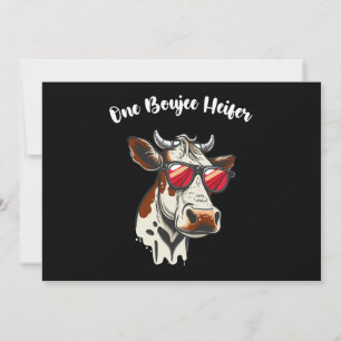 One Boujee Heifer Funny Cow Vintage Retro Invitation