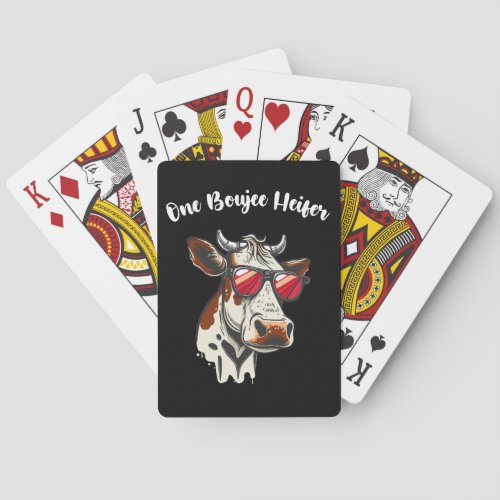 One Boujee Heifer Funny Cow Vintage Retro Poker Cards