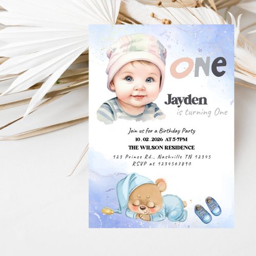 ONE Boy 1st Birthday Party-Minimal First Birthday 