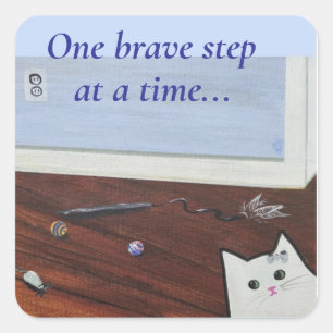 One brave step at a time square sticker