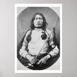 One Bull Warrior, 1882 (b/w photo) Poster