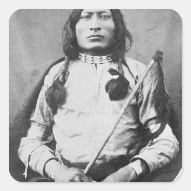 One Bull Warrior, 1882 (b/w photo) Square Sticker (Front)