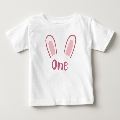 One Bunny themed first birthday t shirt 