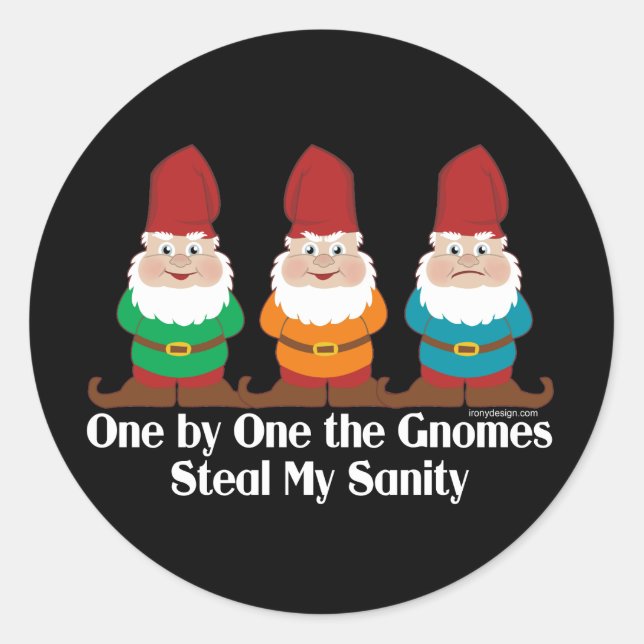 One By One The Gnomes Classic Round Sticker (Front)