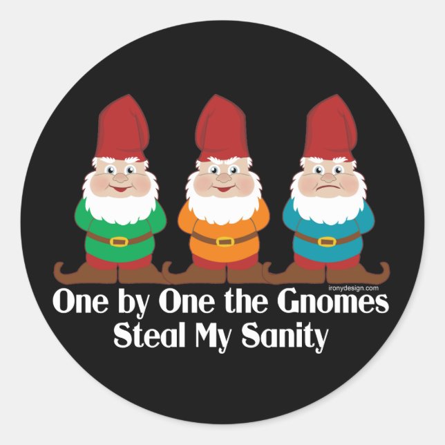 One By One The Gnomes Classic Round Sticker (Front)