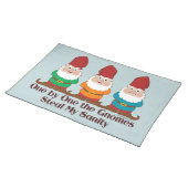 One By One The Gnomes Funny Blue Cloth Placemat (On Table)