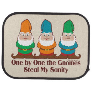 One by one the Gnomes Funny Design Car Mat
