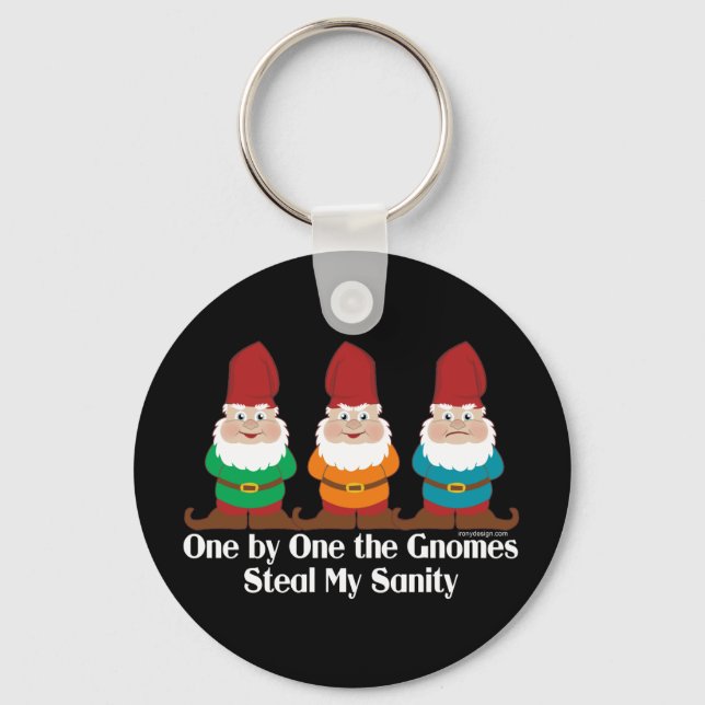 One By One The Gnomes Funny Keychain (Front)