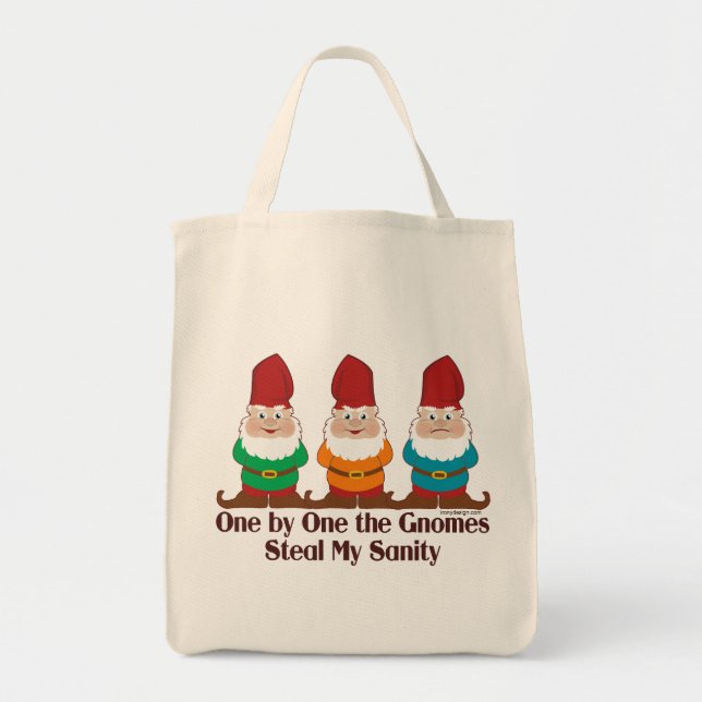 One By One The Gnomes Funny Tote Bag (Front)