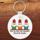 One By One The Gnomes Humor Keychain (Front)