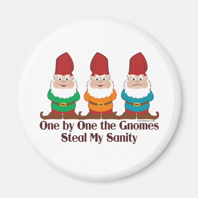 One By One The Gnomes Magnet (Front)