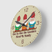 One By One The Gnomes Round Clock (Angle)
