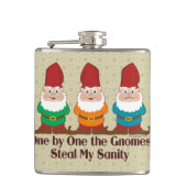 One by one the Gnomes steal my sanity Flask (Front)