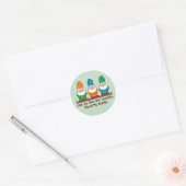 One By One The Gnomes Steal My Sanity Green Classic Round Sticker (Envelope)