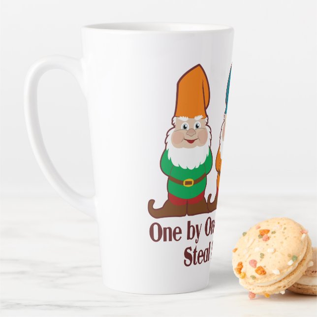 One By One The Gnomes Steal My Sanity Latte Mug (In Situ)