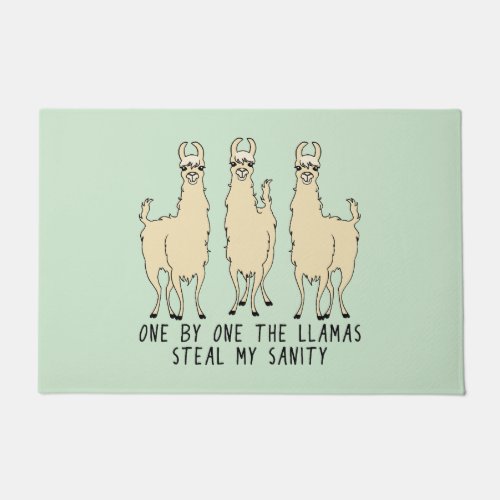 One by One the Llamas Steal my Sanity Doormat