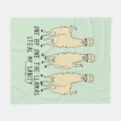One by One the Llamas Steal my Sanity Funny Fleece Blanket (Front (Horizontal))