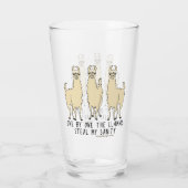 One by One the Llamas Steal my Sanity Funny Glass (Back)
