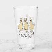 One by One the Llamas Steal my Sanity Funny Glass (Front)