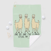 One by One the Llamas Steal my Sanity Funny Golf Towel (InSitu)