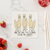 One by One the Llamas Steal my Sanity Funny Napkins (Insitu)