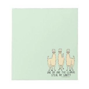 One by One the Llamas Steal my Sanity Funny Notepad
