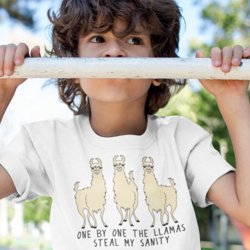 One by One the Llamas Steal my Sanity Funny Saying T_Shirt
