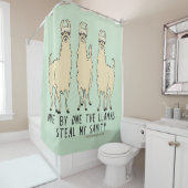 One by One the Llamas Steal my Sanity Funny Shower Curtain (In Situ)